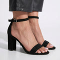 Block Heel Sandals – Ankle Strap Open Toe Style