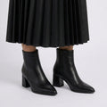 Block Heel Ankle Boots – Pointed Toe Zip Side Style
