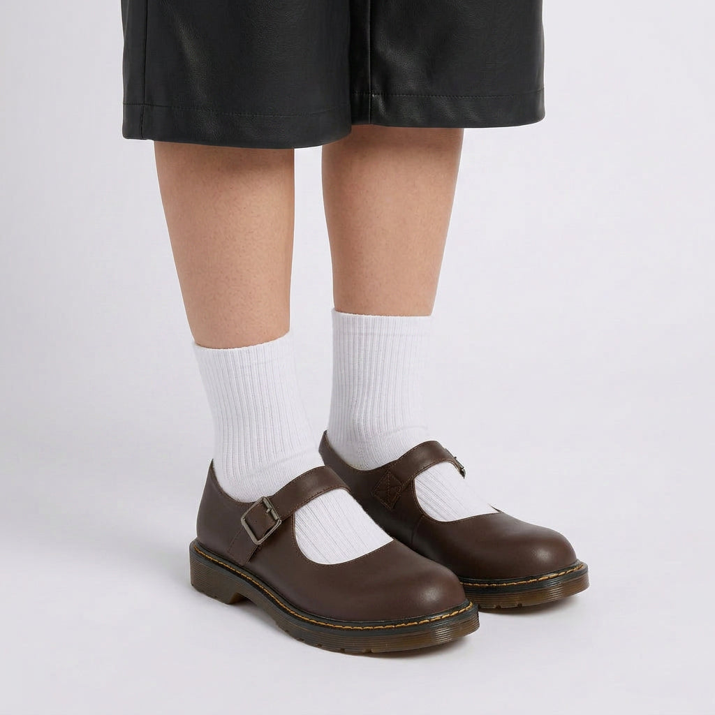 Buckle Strap Flat Shoes – Round Toe Mary Jane Style