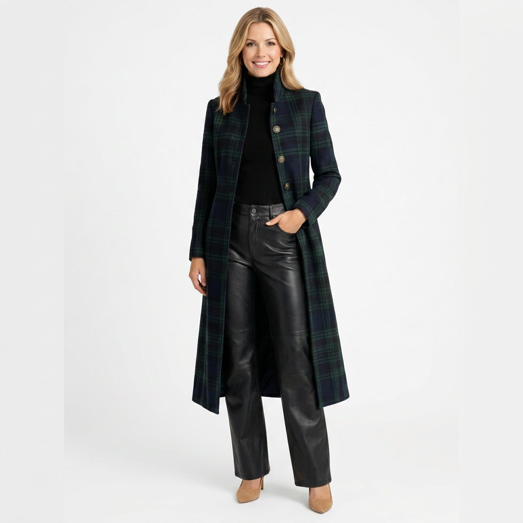 Tailored Longline Coat – Button Front Structured Style