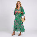 Printed Maxi Dress – V-Neck Relaxed Style