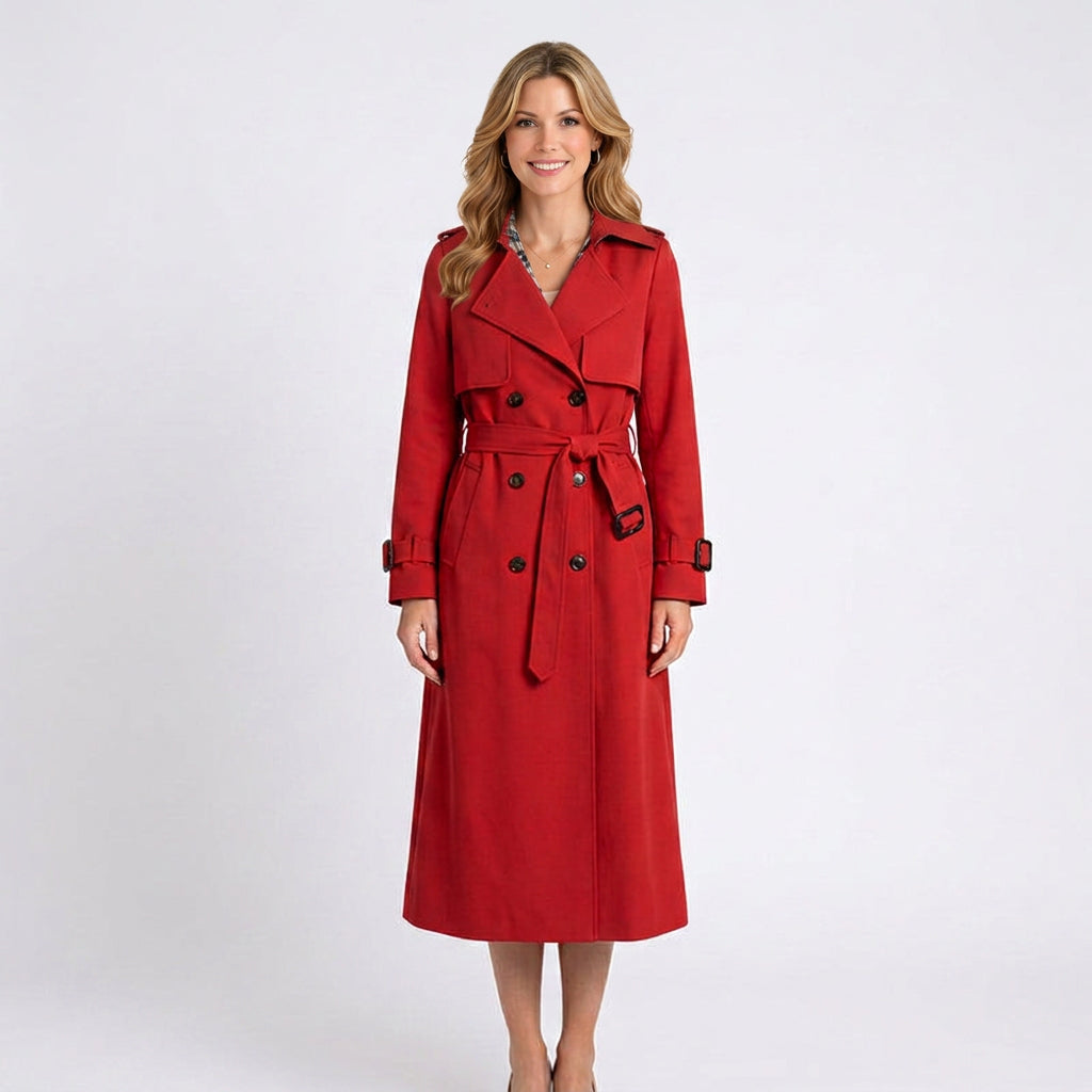 Trench Coat Women’s Belted Double Breasted Coat