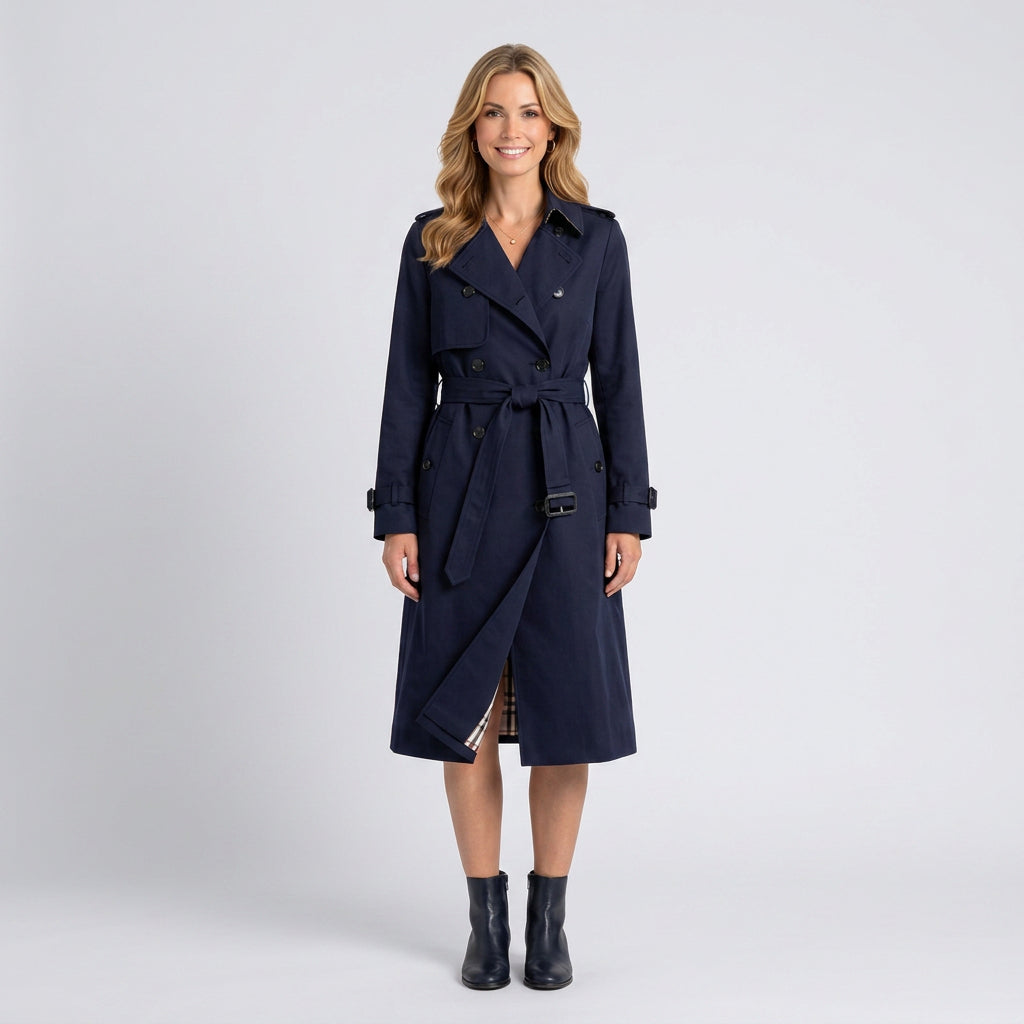 Trench Coat Women’s Belted Double Breasted Coat