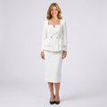 Peplum Skirt Suit Women’s Tailored Blazer and Midi Skirt Set