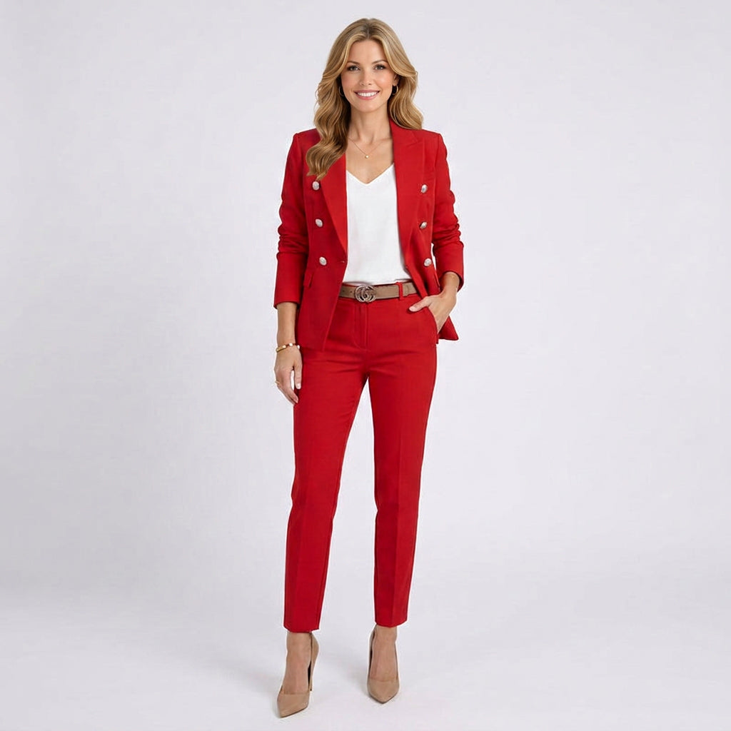 Double Breasted Blazer Women’s Tailored Button Jacket