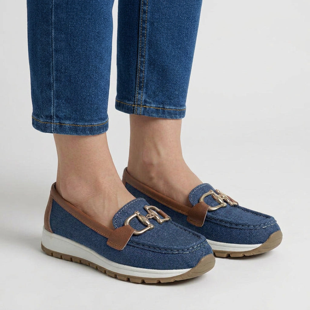 Slip-On Loafers Women’s Buckle Detail Comfort Shoes