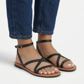 Strappy Flat Sandals Women’s Ankle Strap Summer Shoes