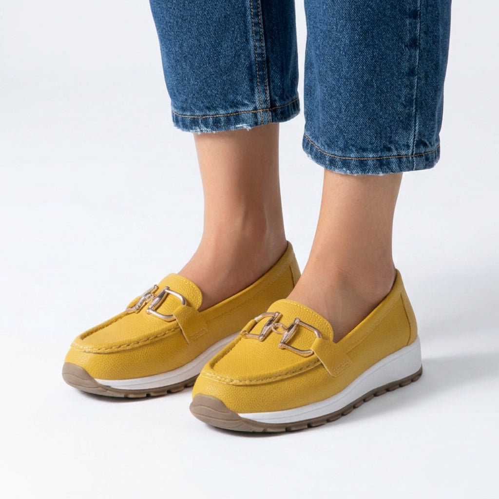 Slip-On Loafers Women’s Buckle Detail Comfort Shoes