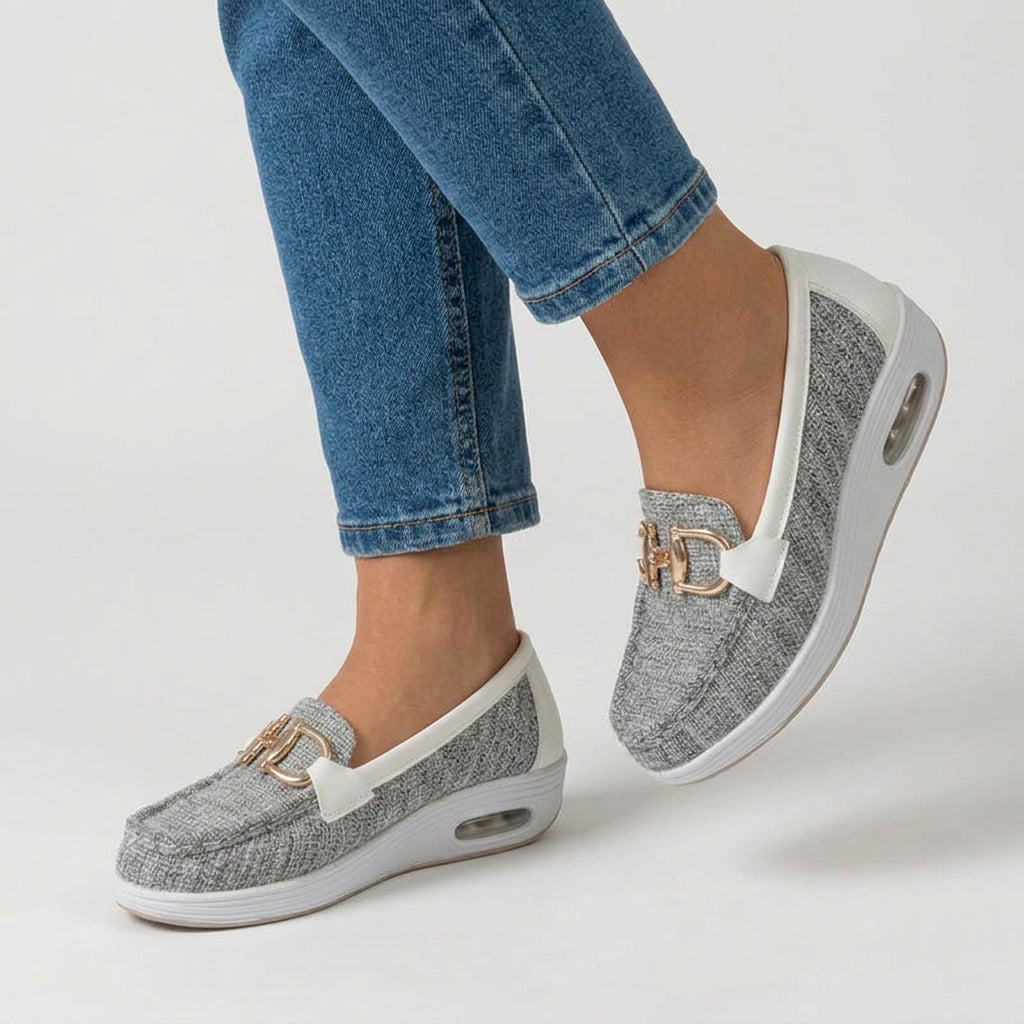 Slip-On Loafers Women’s Buckle Detail Comfort Shoes