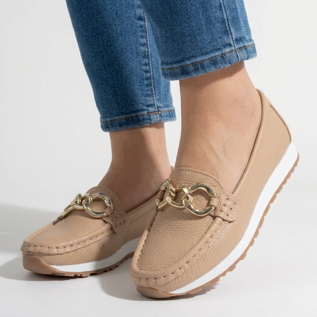 Slip-On Loafers Women’s Buckle Detail Comfort Shoes