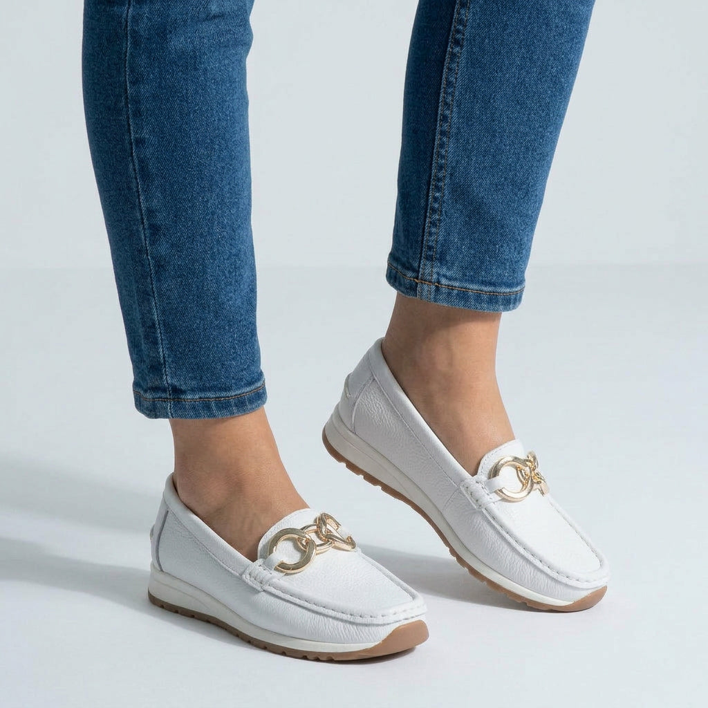 Slip-On Loafers Women’s Buckle Detail Comfort Shoes