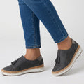Tassel Slip-On Shoes Women’s Perforated Platform Loafers