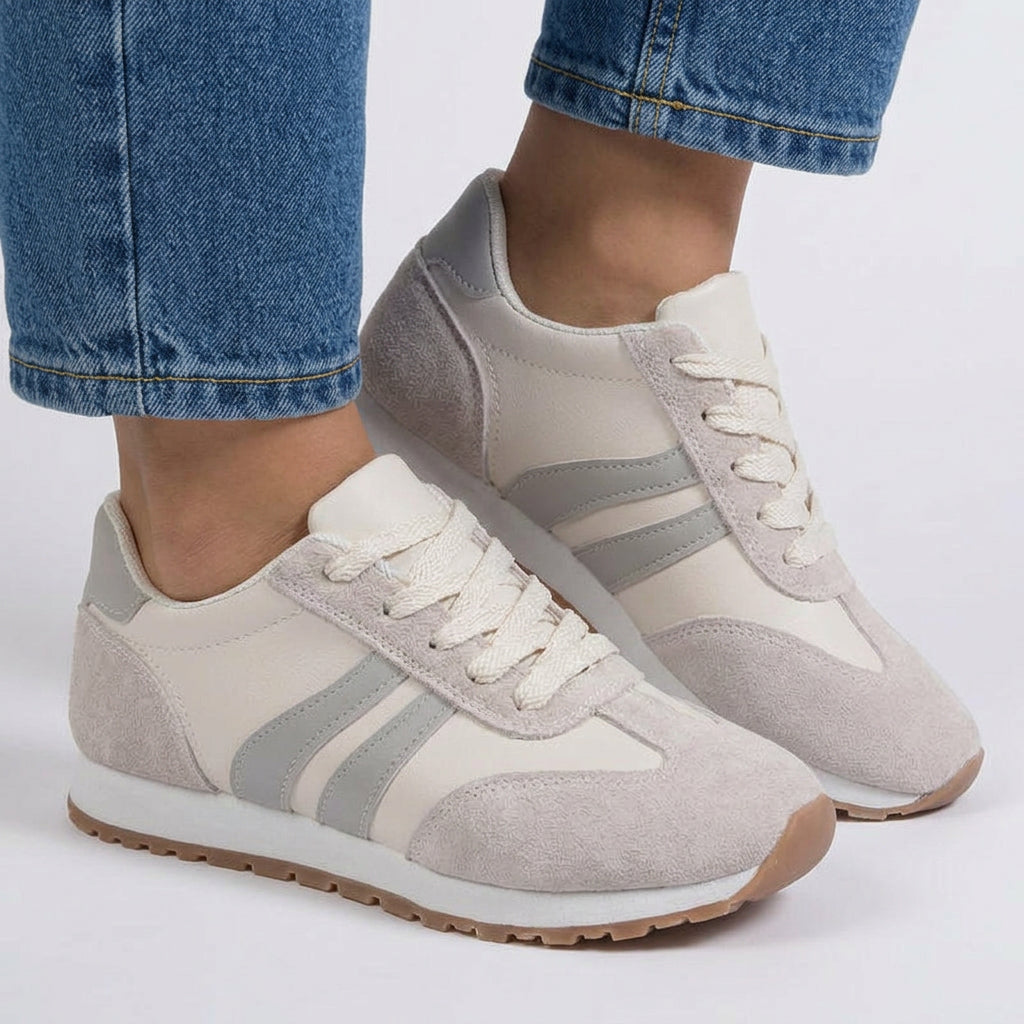 Stripe Trainers Women’s Lace-Up Casual Sneakers