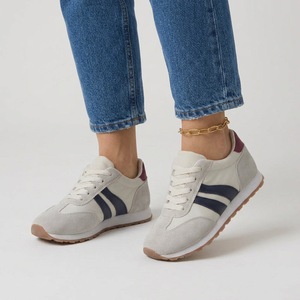 Stripe Trainers Women’s Lace-Up Casual Sneakers