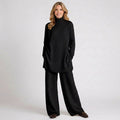 Knitted Co-ord Set Women’s Roll Neck Jumper and Wide Leg Trousers