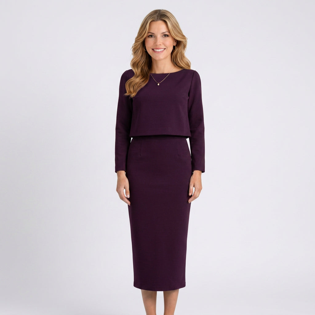 Women’s 3/4 Sleeve Elegant Pencil Dress Set