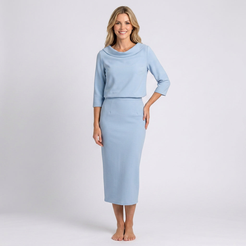 Women’s 3/4 Sleeve Elegant Pencil Dress Set