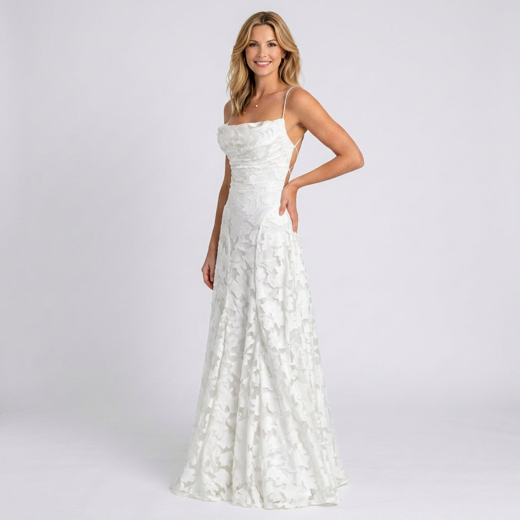 Maxi Dress – Spaghetti Strap Textured Occasion Style