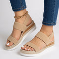 Platform Sandals – Elastic Strap Espadrille Style