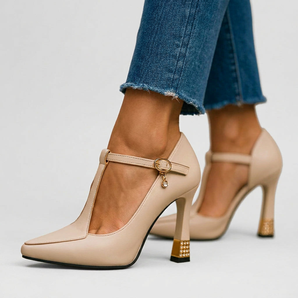 T-Bar Heels – Buckle Strap Platform Style