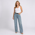 Wide Leg Jeans – Rhinestone Detail Denim Style