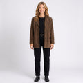 Suede Blazer – Button Front Tailored Style
