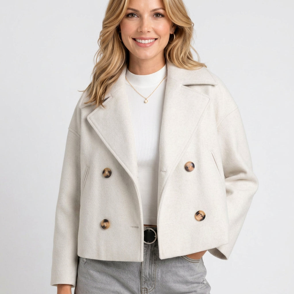 Cropped Coat – Double Breasted Tailored Style