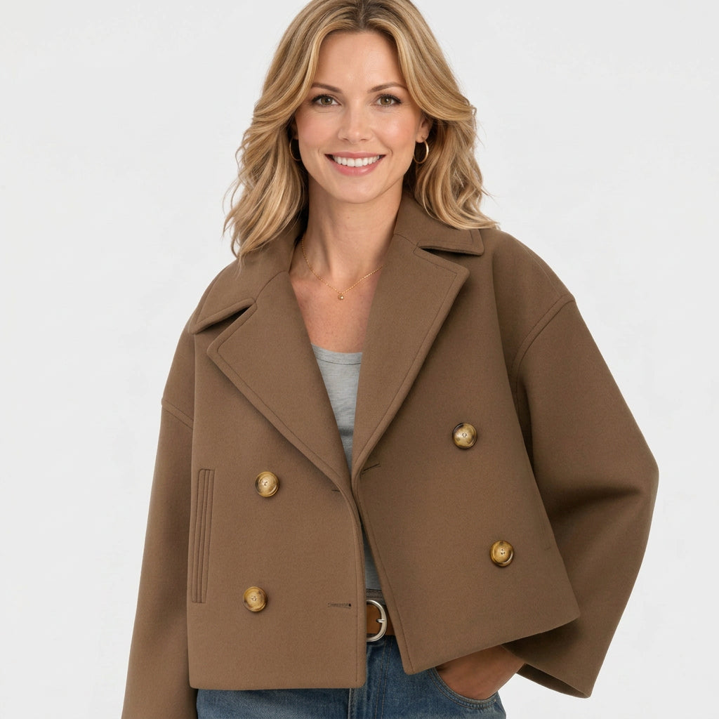 Cropped Coat – Double Breasted Tailored Style