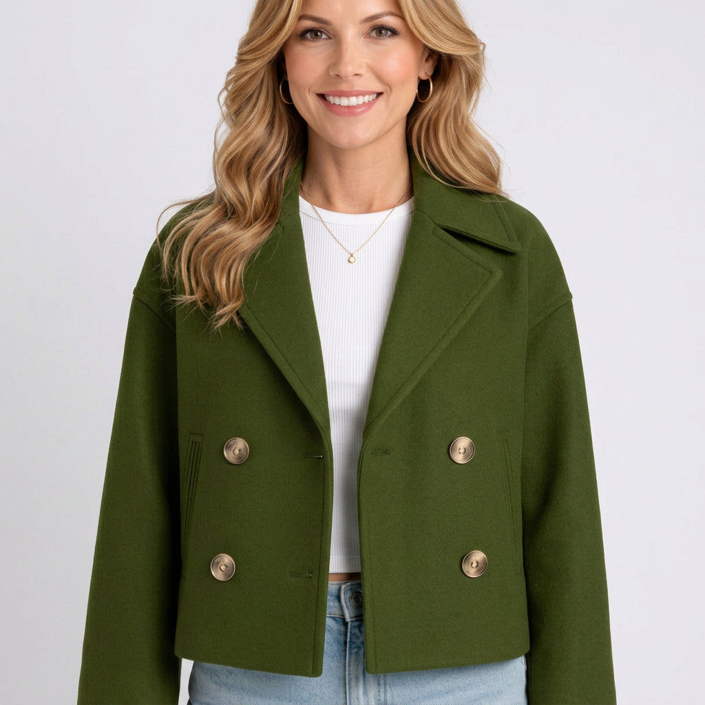 Cropped Coat – Double Breasted Tailored Style
