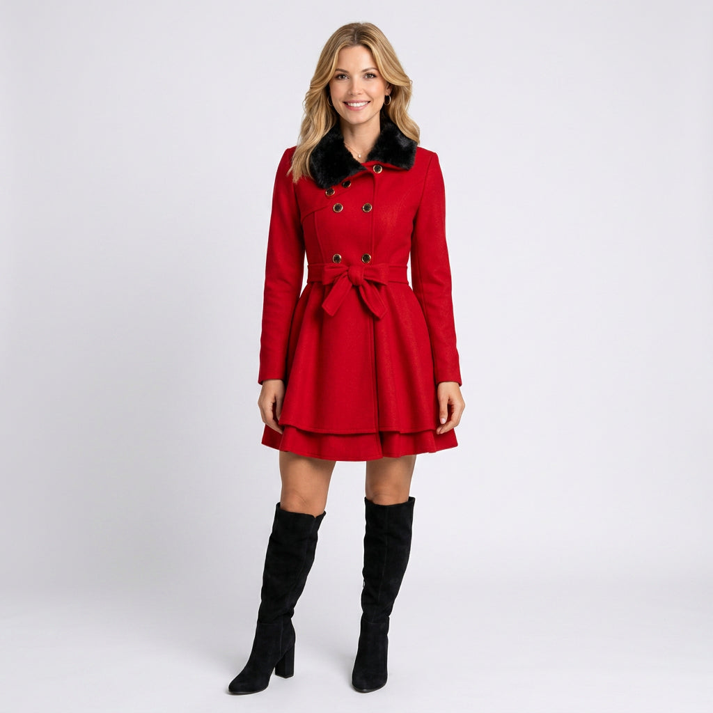 Coat Dress – Belted Double Breasted Elegant Style