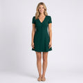 Mini Dress – Button Front V-Neck Tailored Style