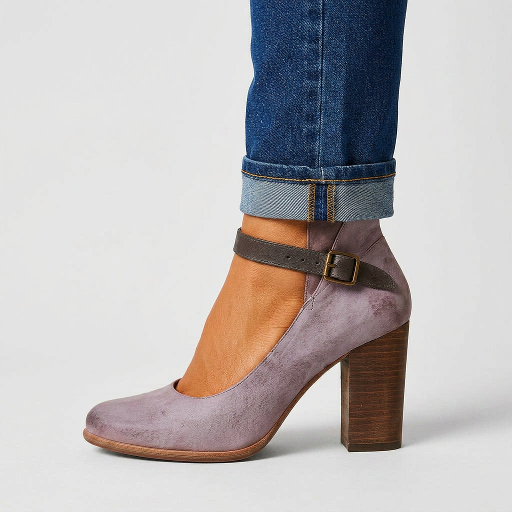 Heeled Pumps – Ankle Strap Block Heel Style
