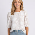 Blouse – Floral Puff Sleeve Elegant Style