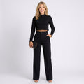 Co-Ord Set – Cropped Top and Wide Leg Trouser Style