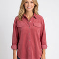 Shirt – Corduroy Button Front Relaxed Style