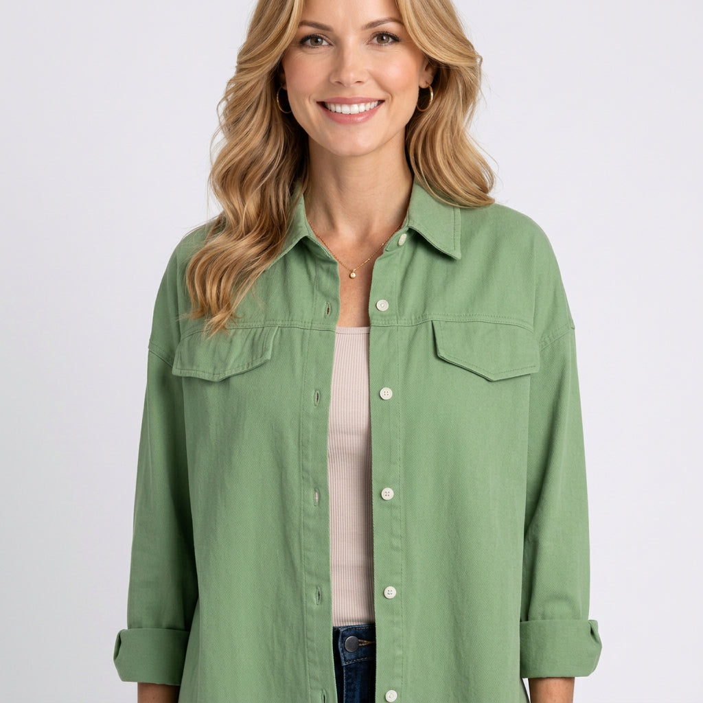Shirt – Corduroy Button Front Relaxed Style
