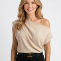 Top – One Shoulder Draped Elegant Style