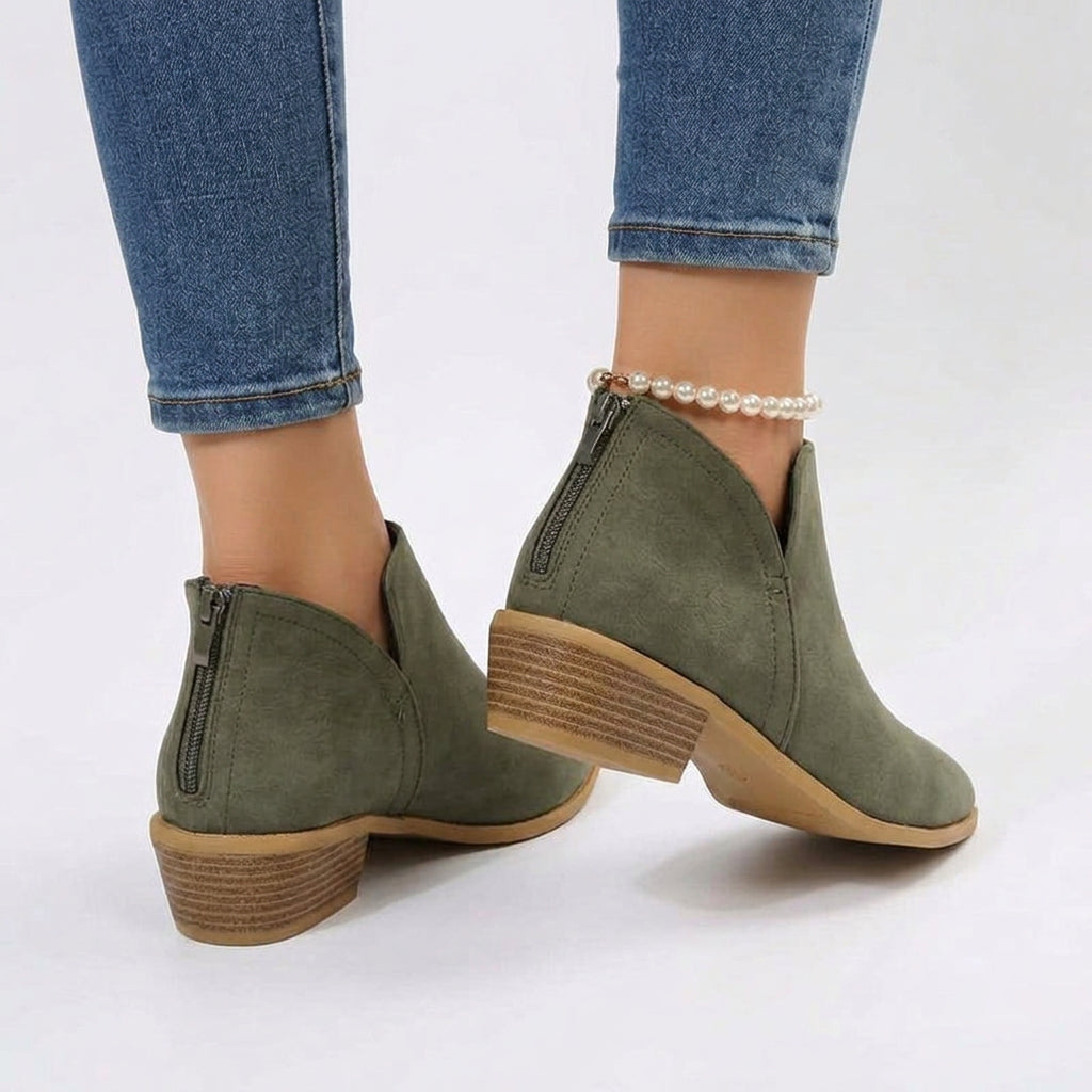 Ankle Boots – Pointed Toe Low Heel Style