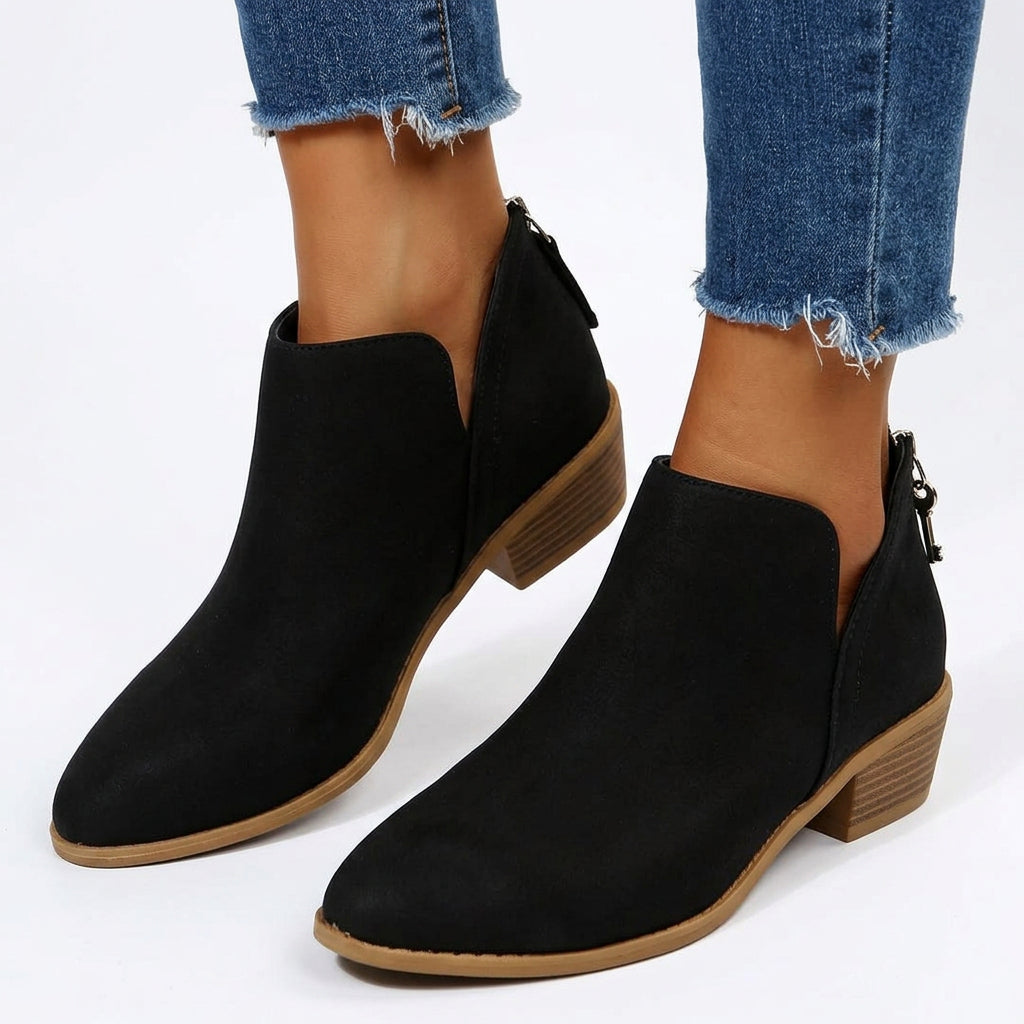 Ankle Boots – Pointed Toe Low Heel Style