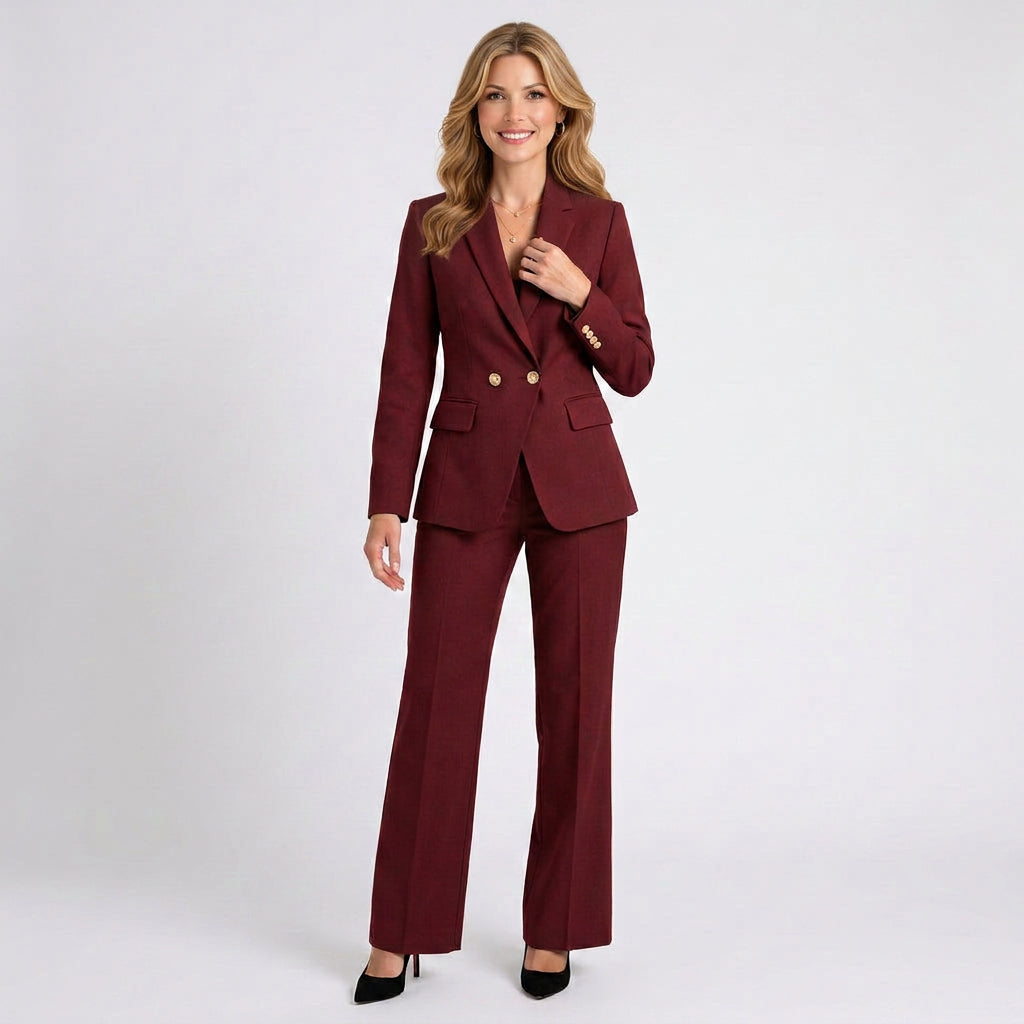Double Breasted Blazer and Trouser Tailored Style