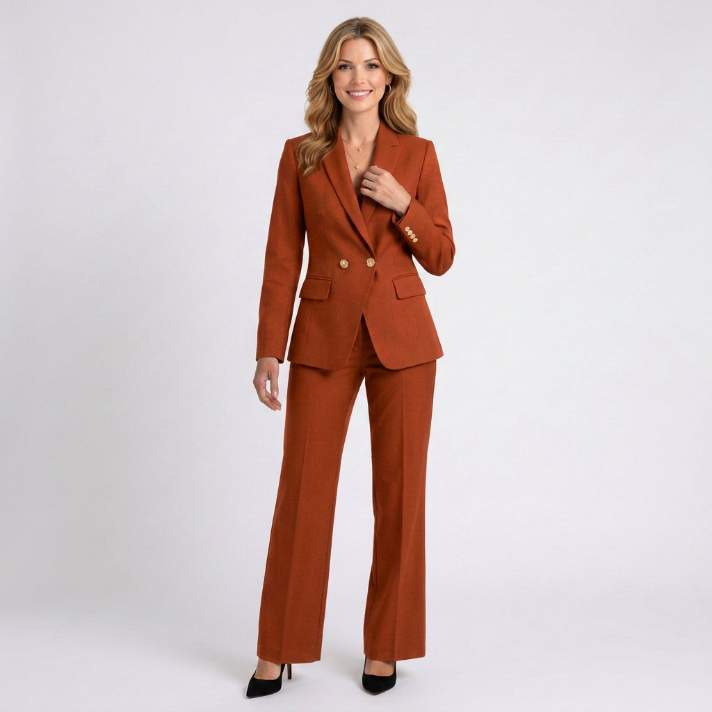 Double Breasted Blazer and Trouser Tailored Style