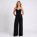 Jumpsuit – Sweetheart Neckline Wide Leg Elegant Style