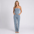 Denim Set – Strapless Corset and Straight Leg Jeans Style