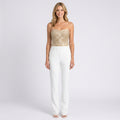 Jumpsuit – Strapless Embellished Bodice Elegant Style