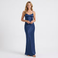 Maxi Dress – Satin Slip Open Back Elegant Style