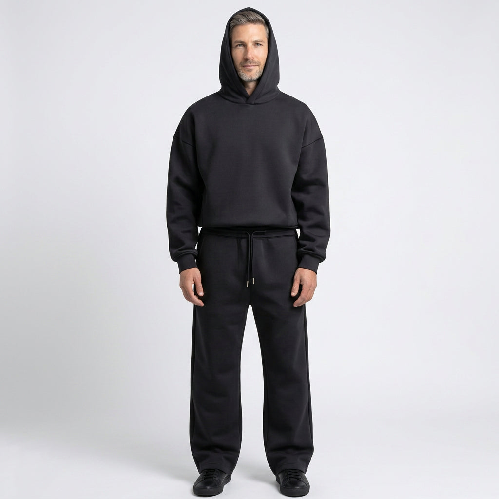 Tracksuit Set – Hoodie and Wide Leg Joggers Relaxed Style