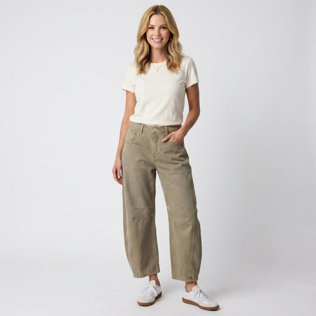 Trousers – Barrel Leg Utility Casual Style