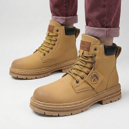 Ankle Boots – Lace-Up Chunky Sole Utility Style