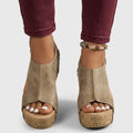 Wedge Sandals – Open Toe Cut-Out Style
