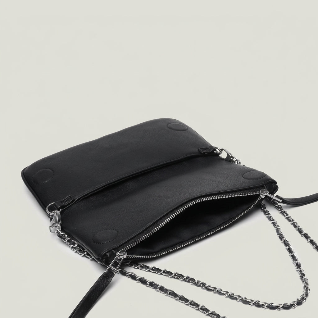 Crossbody Bag – Chain Strap Zip Detail Style